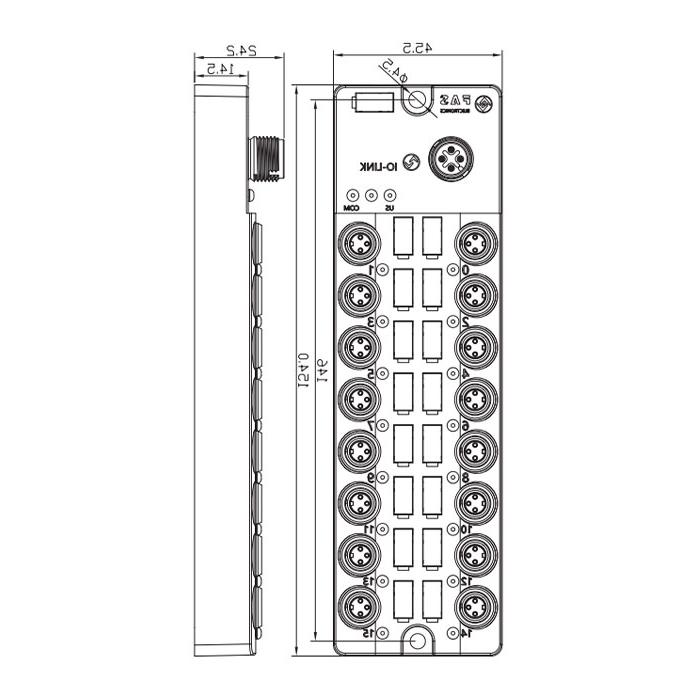 M8接口，IO-Link Hub, 16DI， PNP, 00B316